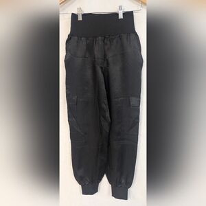 Cinq à Sept Black Satin Giles Cargo Pants